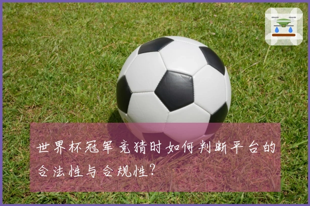 世界杯冠军竞猜时如何判断平台的合法性与合规性？